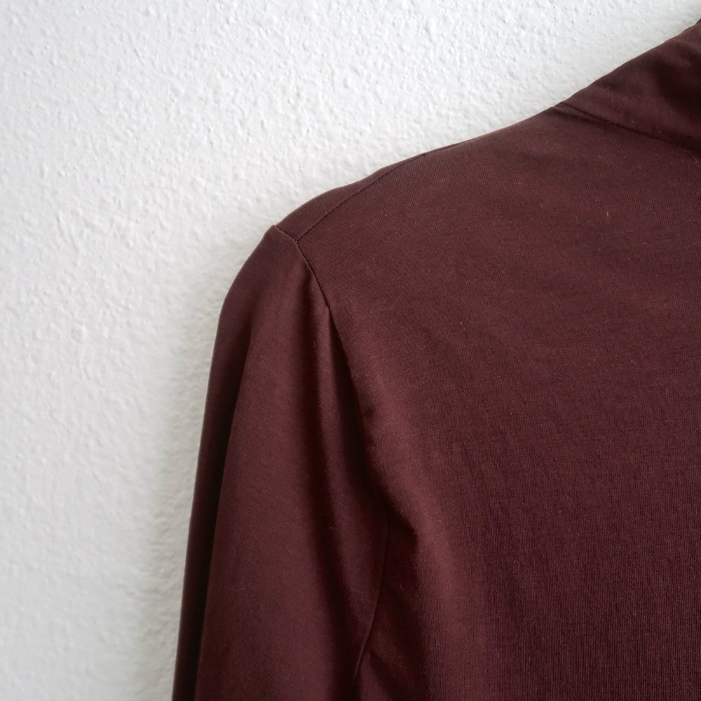 NWOT Ralph Lauren Brown Long Sleeve Drape Front Top - Picture 10 of 10